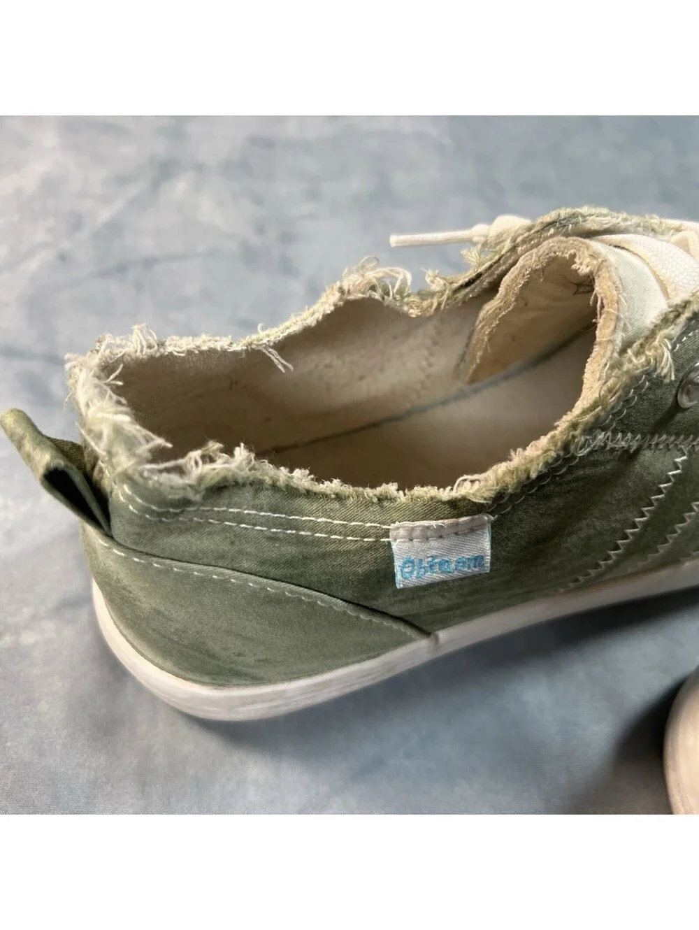 Obtaom Women’s Casual Sneakers Green Distressed  - 1185-2E